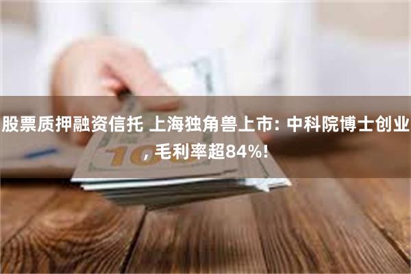 股票质押融资信托 上海独角兽上市: 中科院博士创业, 毛利率超84%!