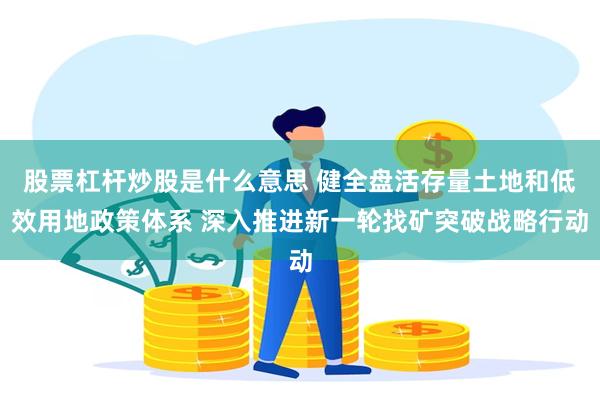 股票杠杆炒股是什么意思 健全盘活存量土地和低效用地政策体系 深入推进新一轮找矿突破战略行动