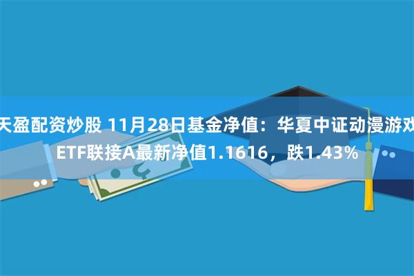 天盈配资炒股 11月28日基金净值：华夏中证动漫游戏ETF联接A最新净值1.1616，跌1.43%